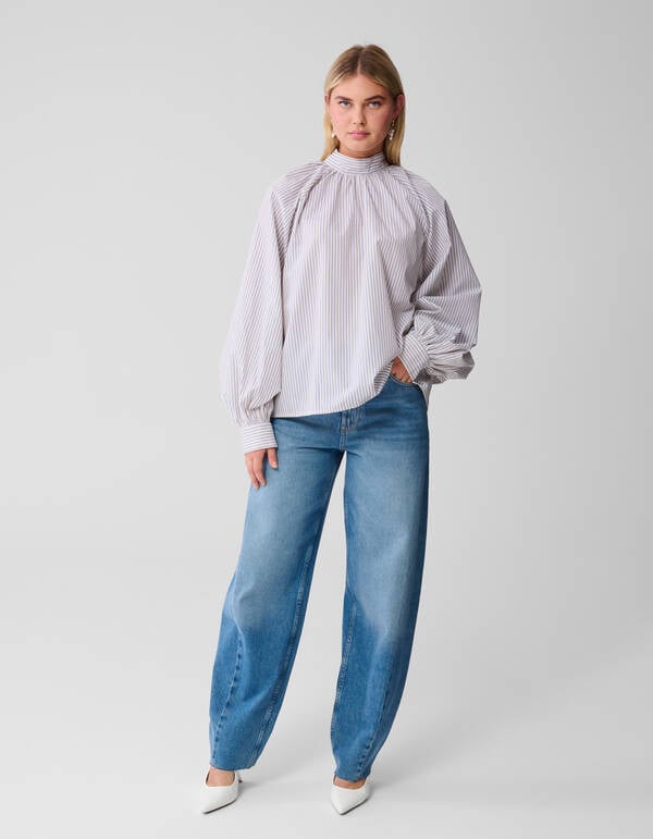 Stripe Strik Blouse Blauw SHOEBY WOMEN
