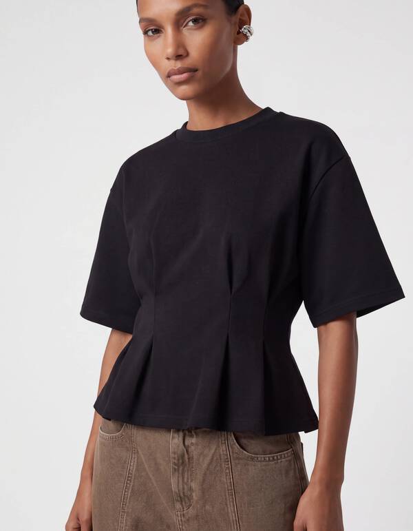 Peplum Scuba  T-shirt Zwart SHOEBY WOMEN