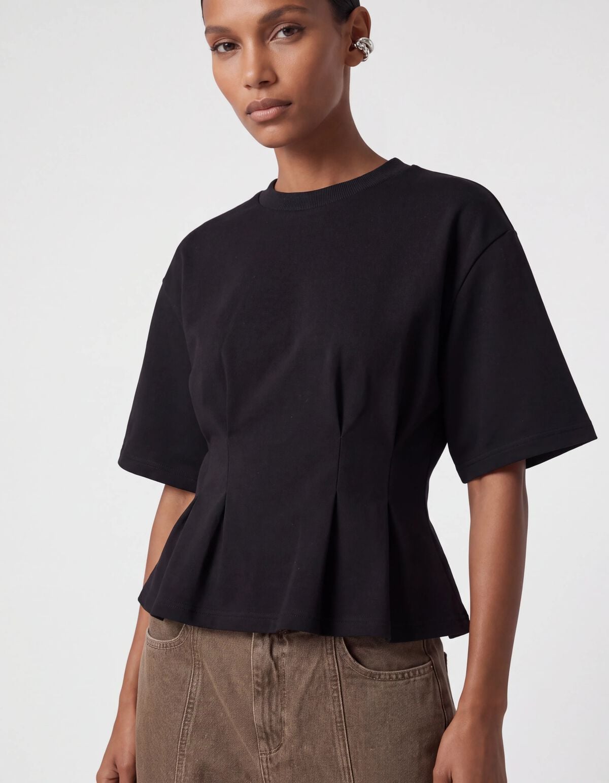 Peplum Scuba  T-shirt Zwart SHOEBY WOMEN