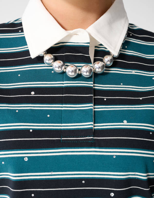 Strass Cropped Polo Petrol SHOEBY WOMEN