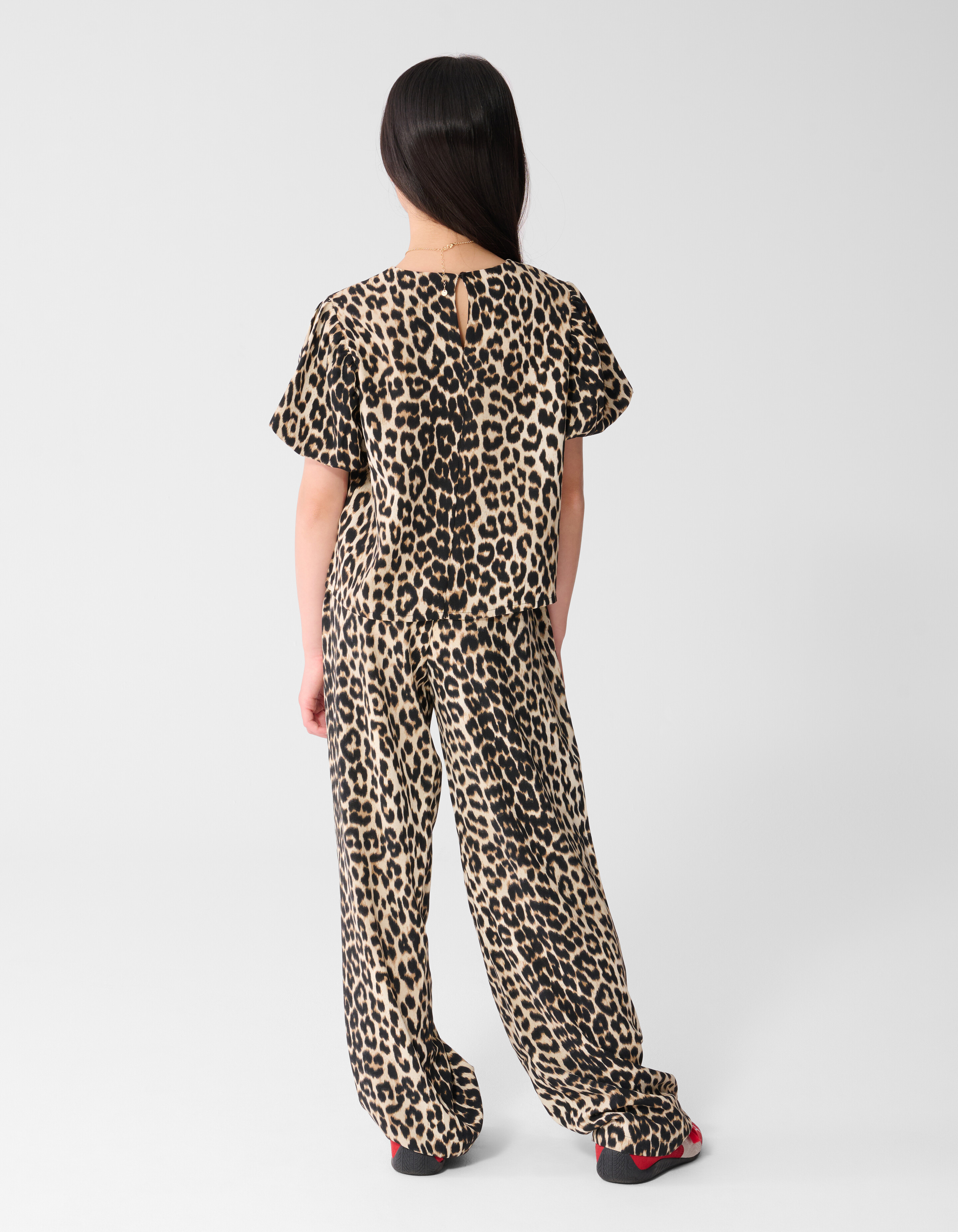 Twist Leopard Wide leg Broek Bruin SHOEBY GIRLS