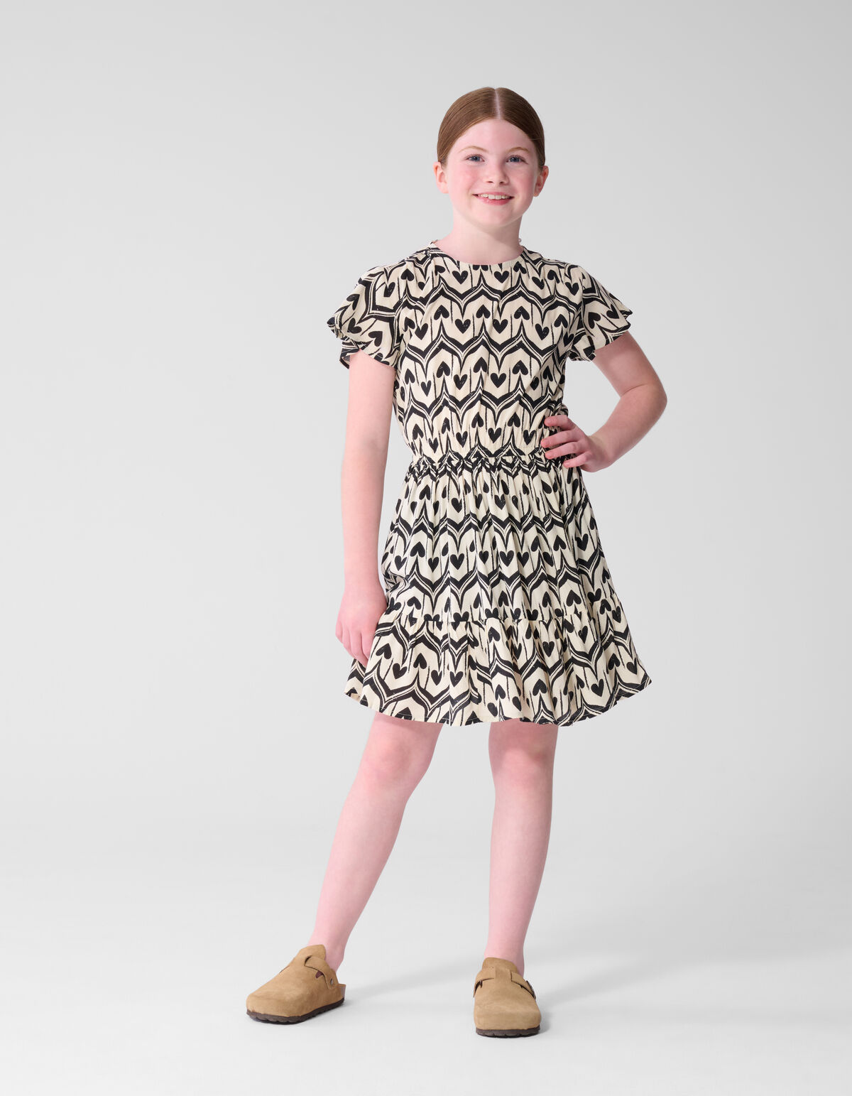 Heart Print Mini Jurk Zwart SHOEBY GIRLS