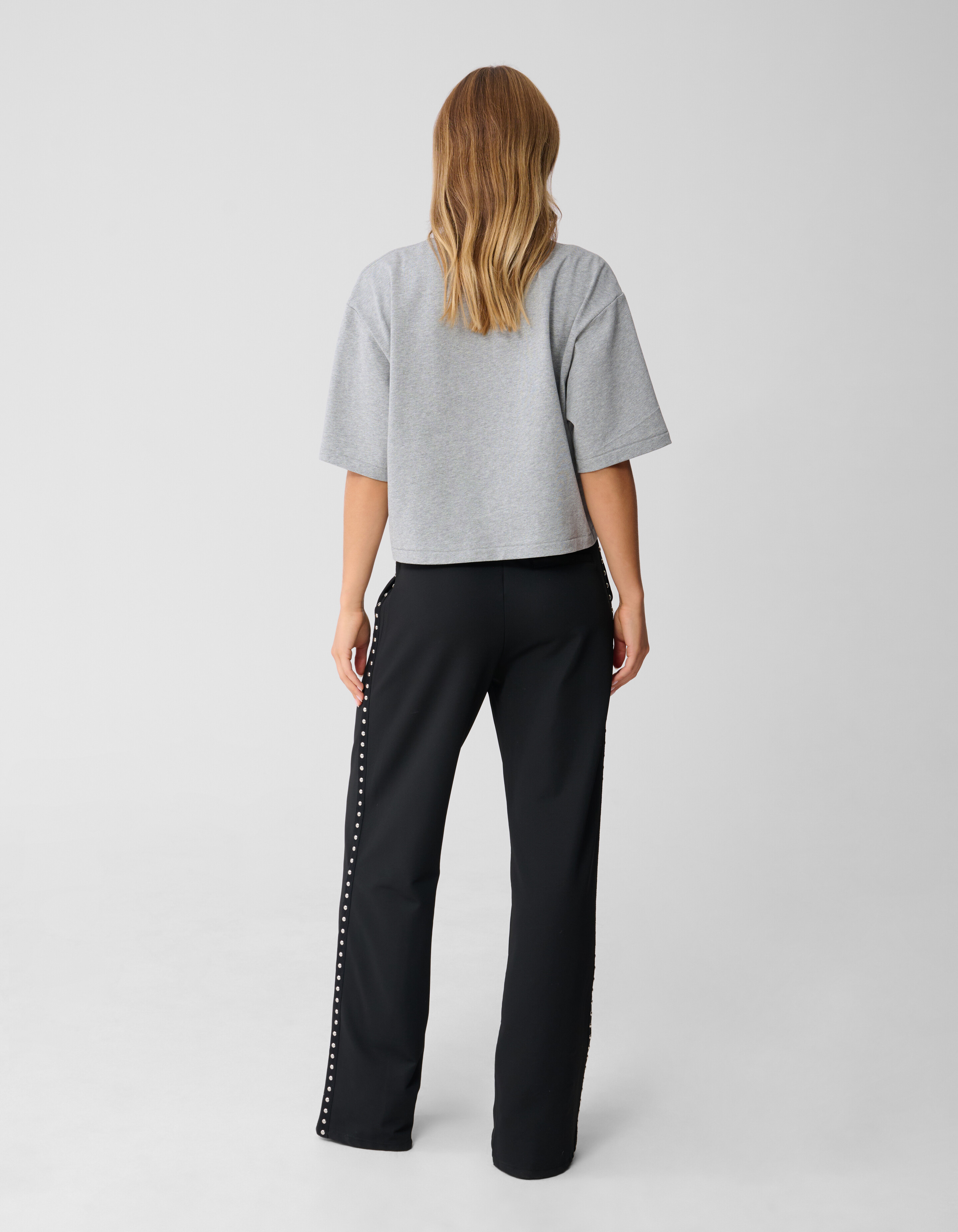 Studs Tape Wide Leg Broek Zwart SHOEBY WOMEN