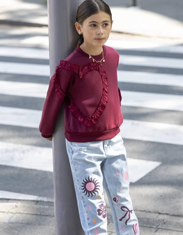 Fun Embroidery Denim Bleached SHOEBY GIRLS