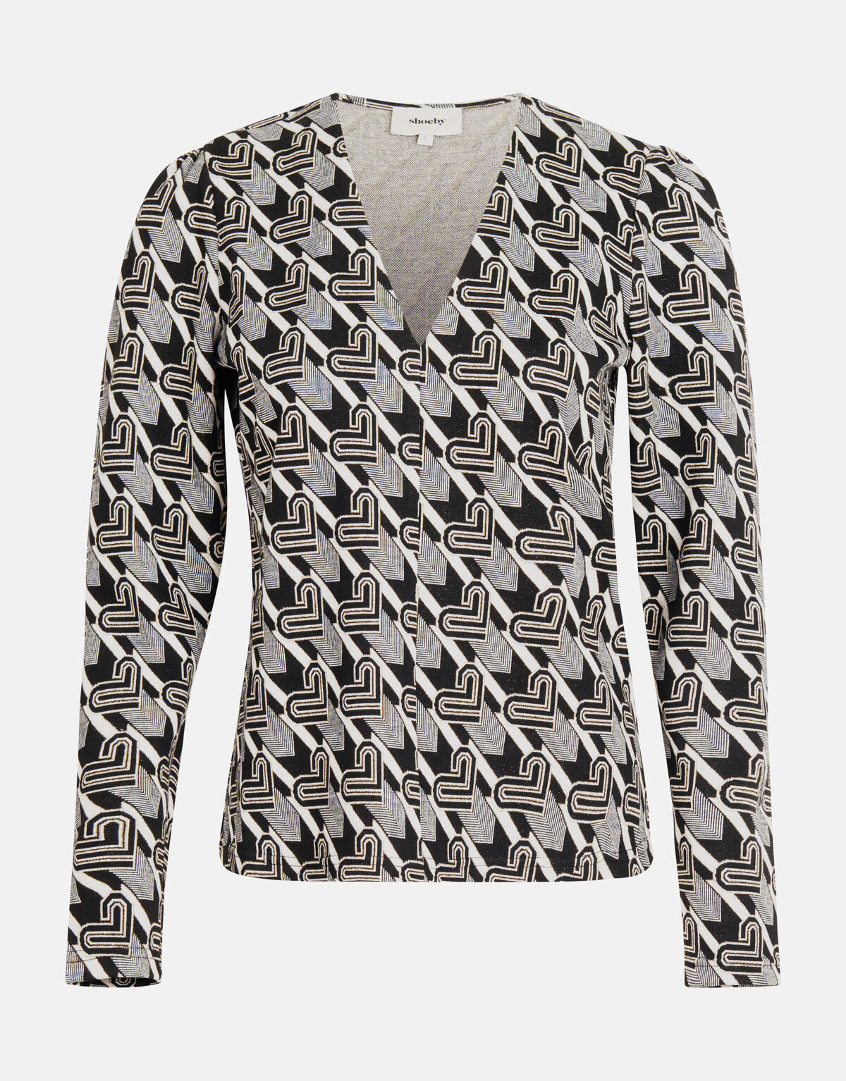 Monogram Top Zwart/Wit SHOEBY WOMEN