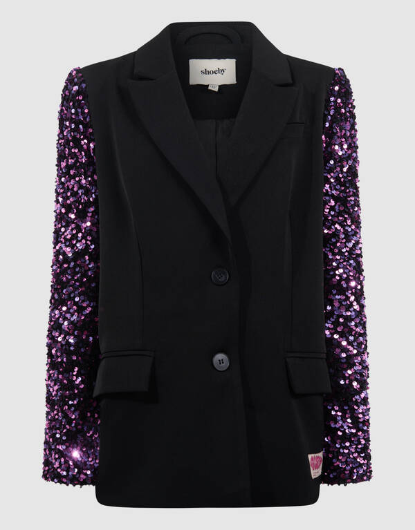 Sequin Mix Blazer Zwart/Roze SHOEBY GIRLS
