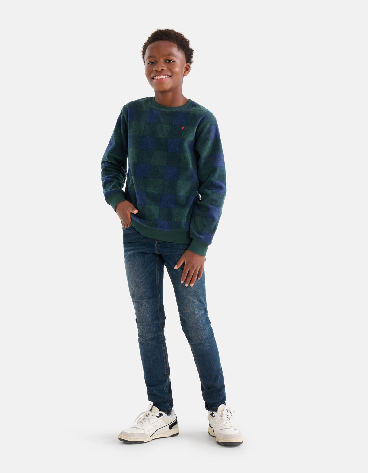 Fleece Sweater Donkergroen SHOEBY BOYS