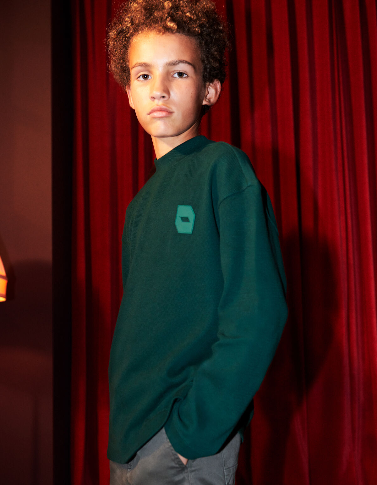 Structuur Longsleeve Donkergroen SHOEBY BOYS