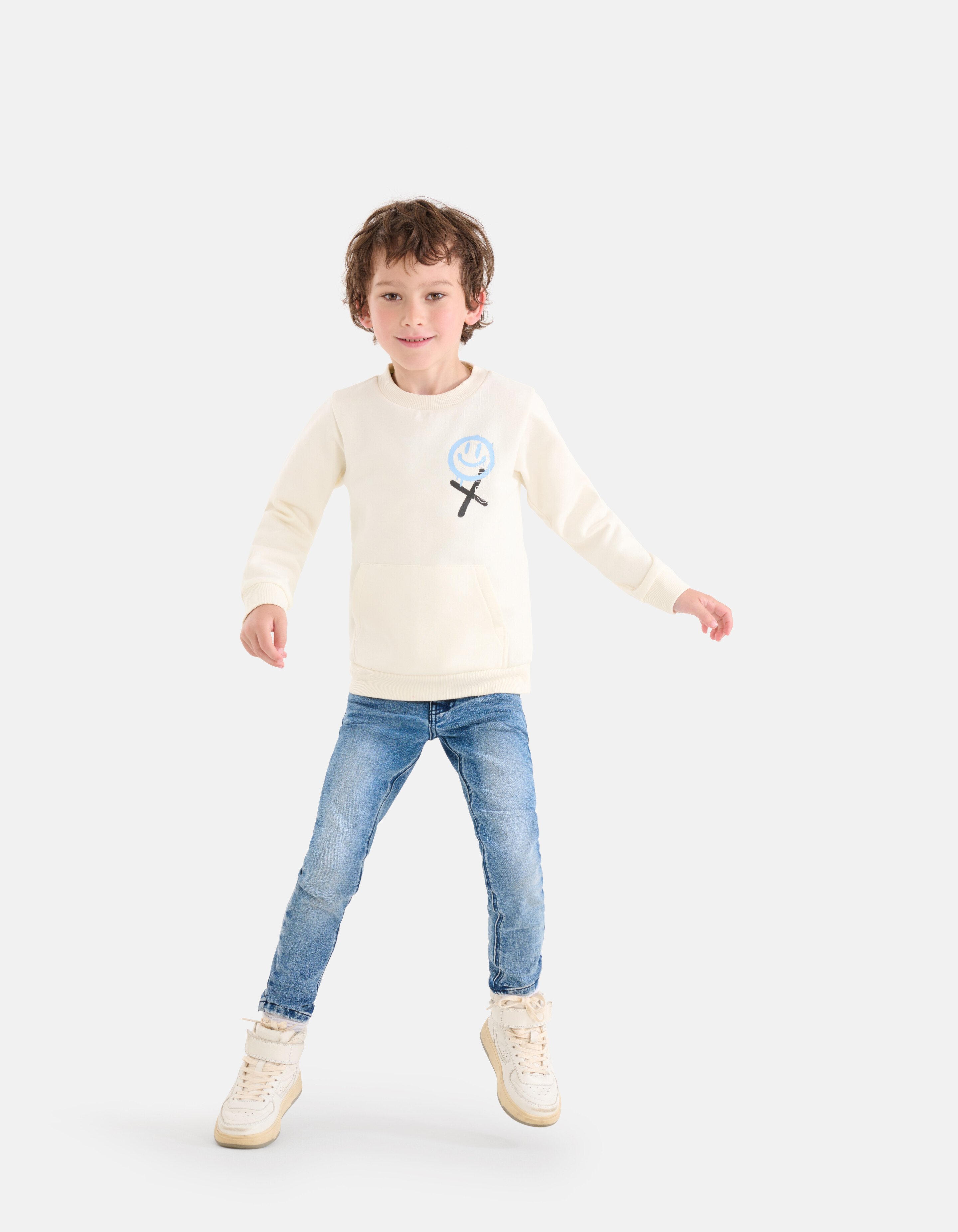 Smiley Sweater Gebroken Wit SHOEBY BOYS