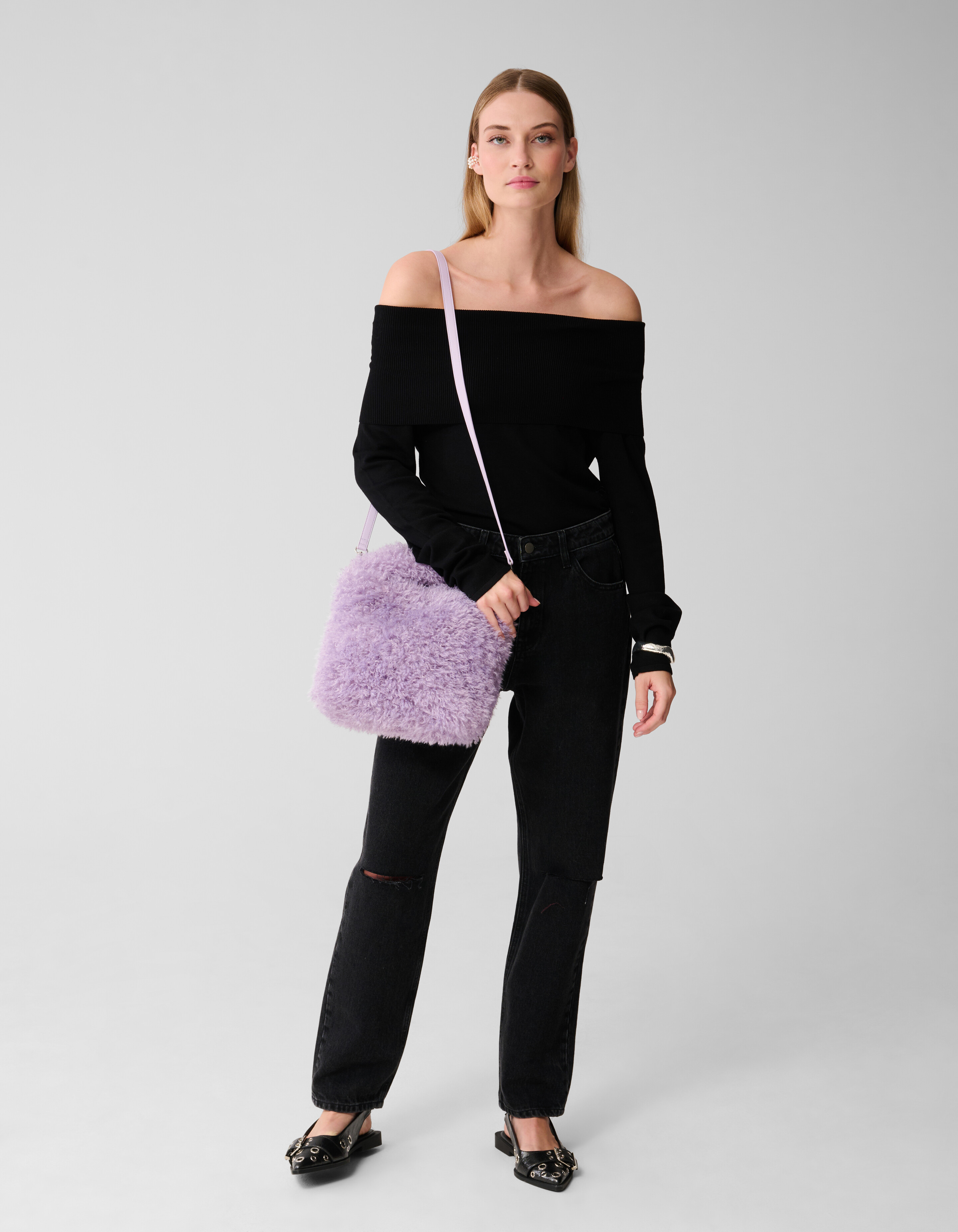 Fluffy Fur Tas Paars SHOEBY ACCESSOIRES