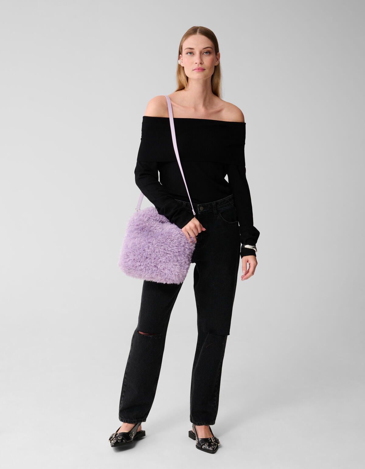 Fluffy Fur Tas Paars SHOEBY ACCESSOIRES