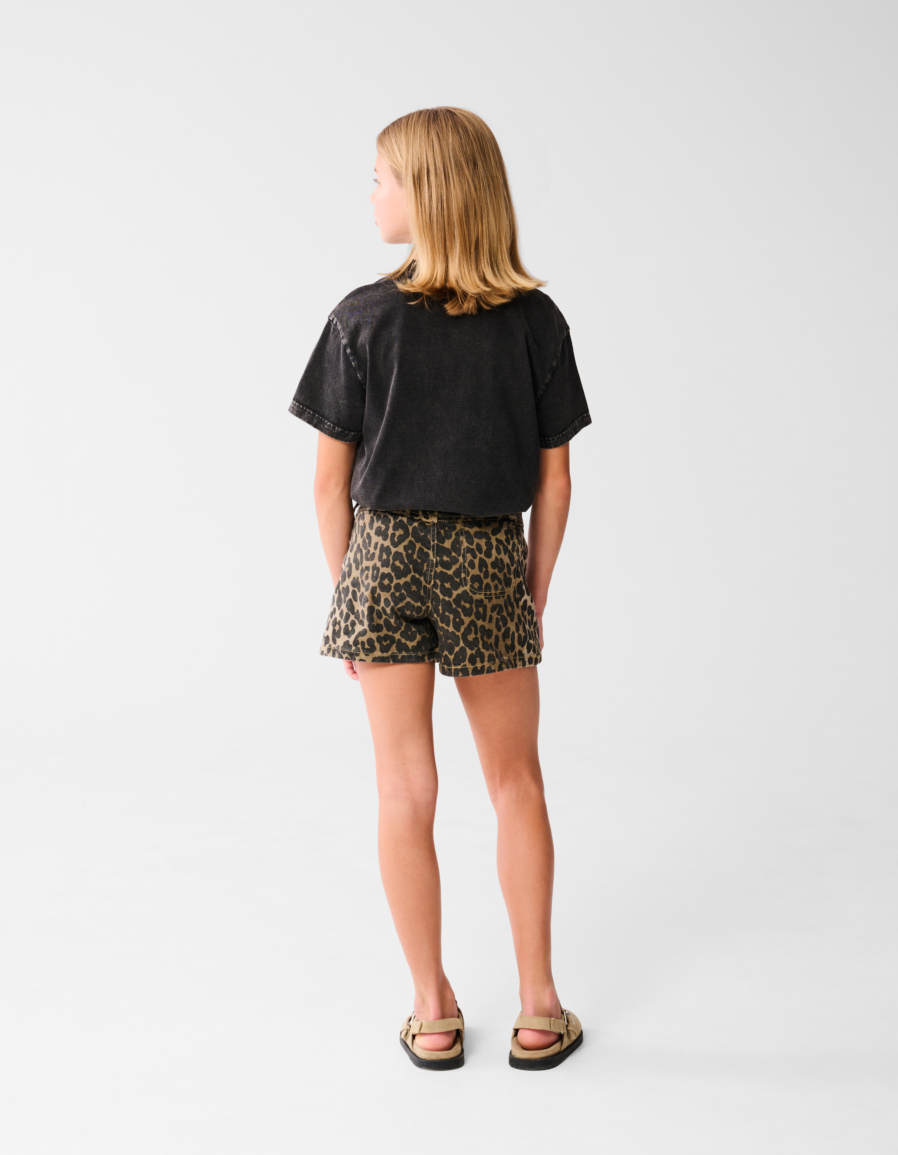 Washed Heart T-shirt Donkergrijs SHOEBY GIRLS