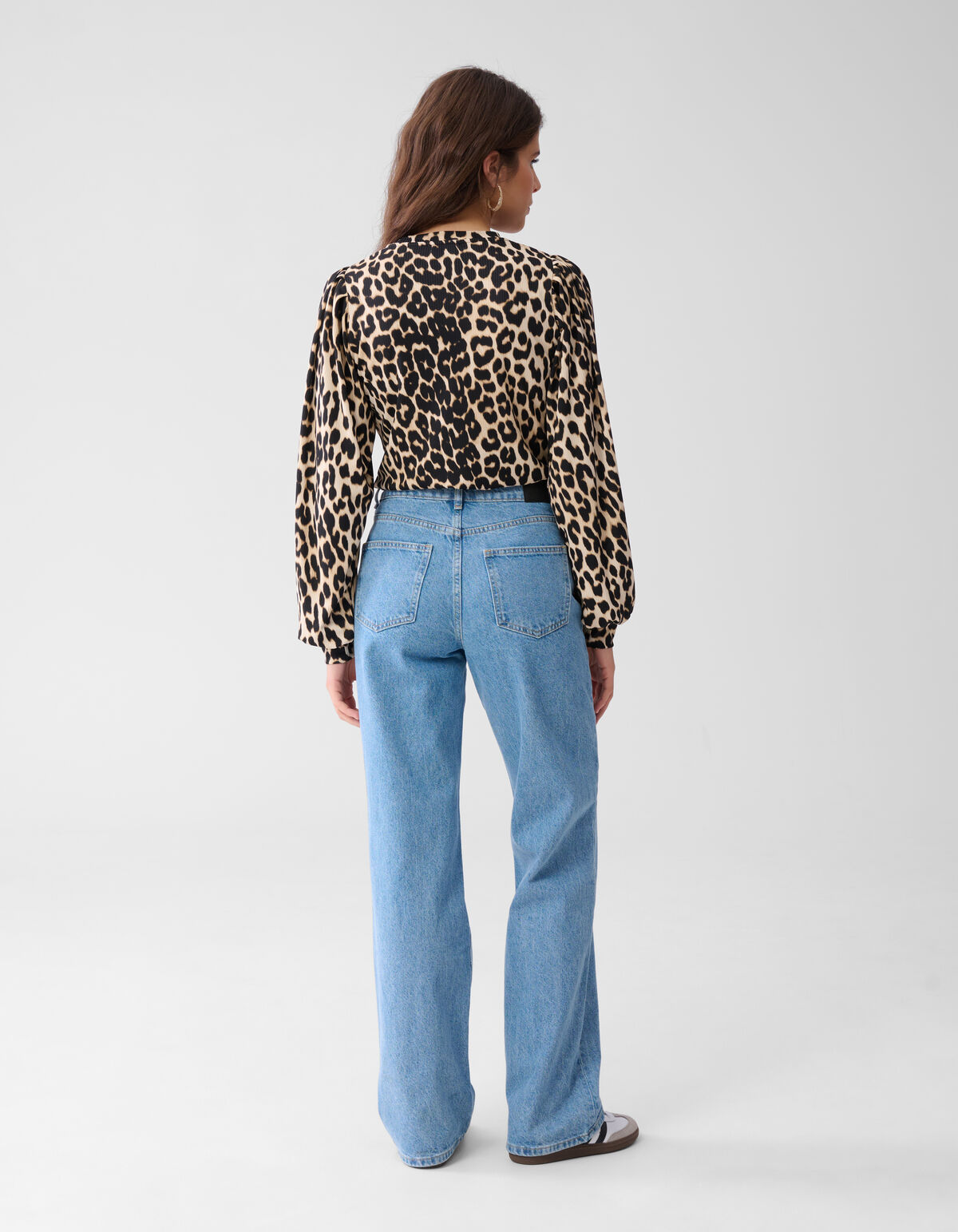 Rib Jersey Leopard Top Bruin SHOEBY WOMEN