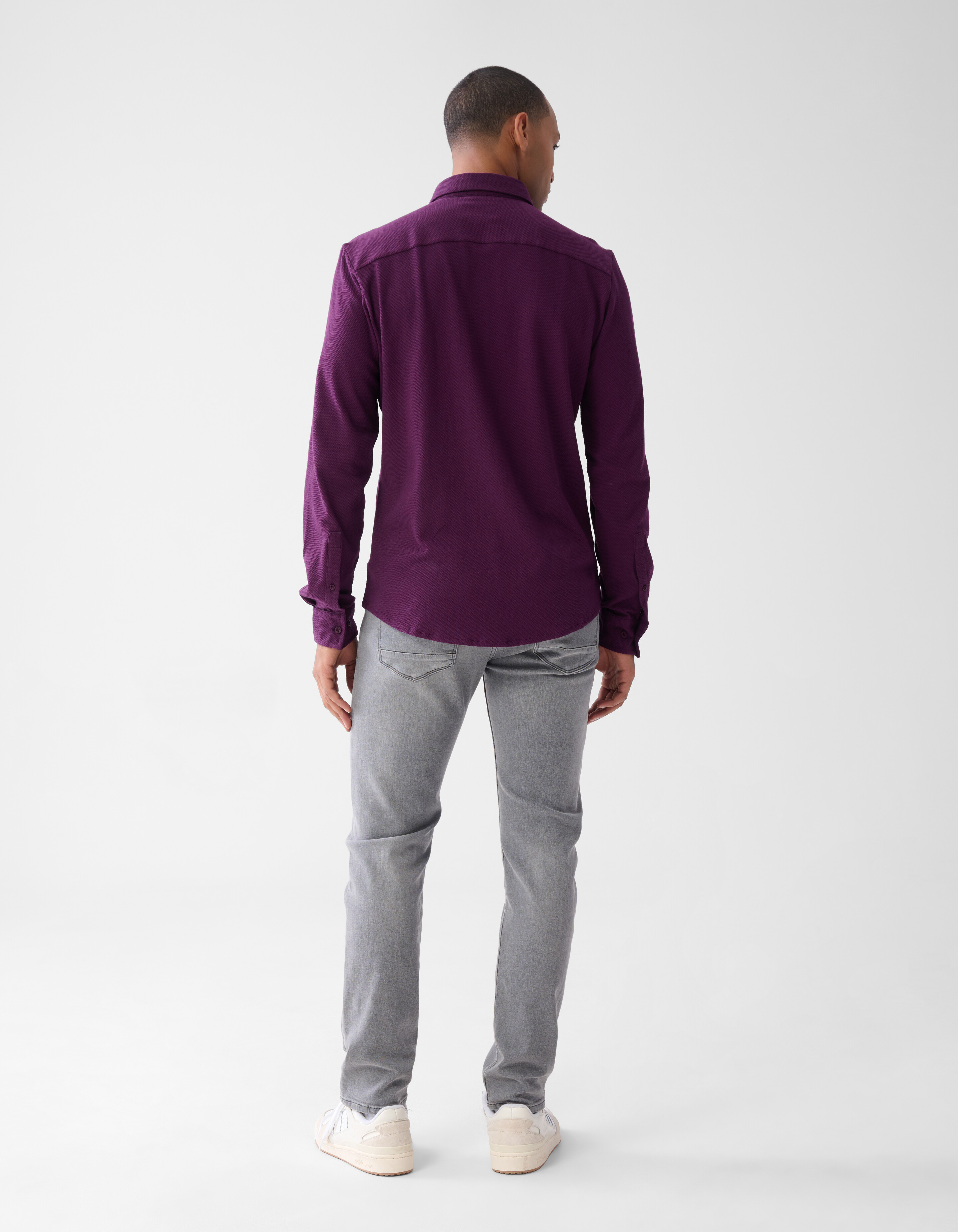 Structuur Overhemd Donkerrood SHOEBY MEN