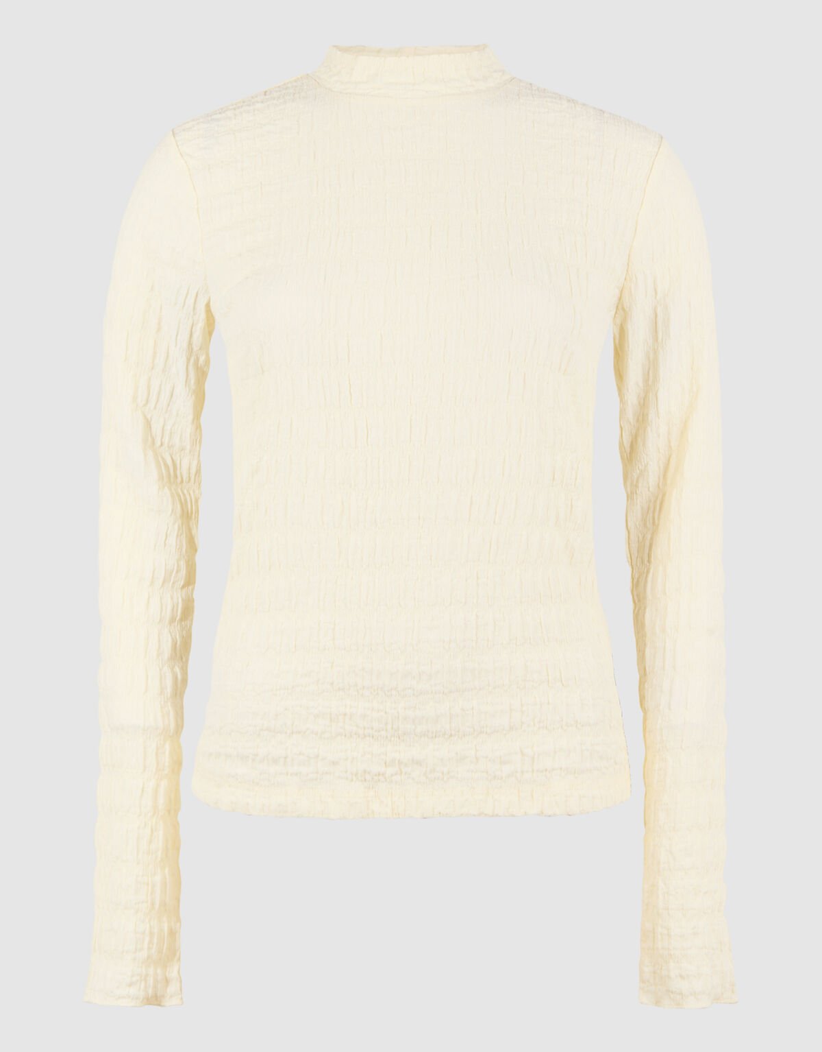 Structuur Longsleeve Top Gebroken Wit SHOEBY WOMEN