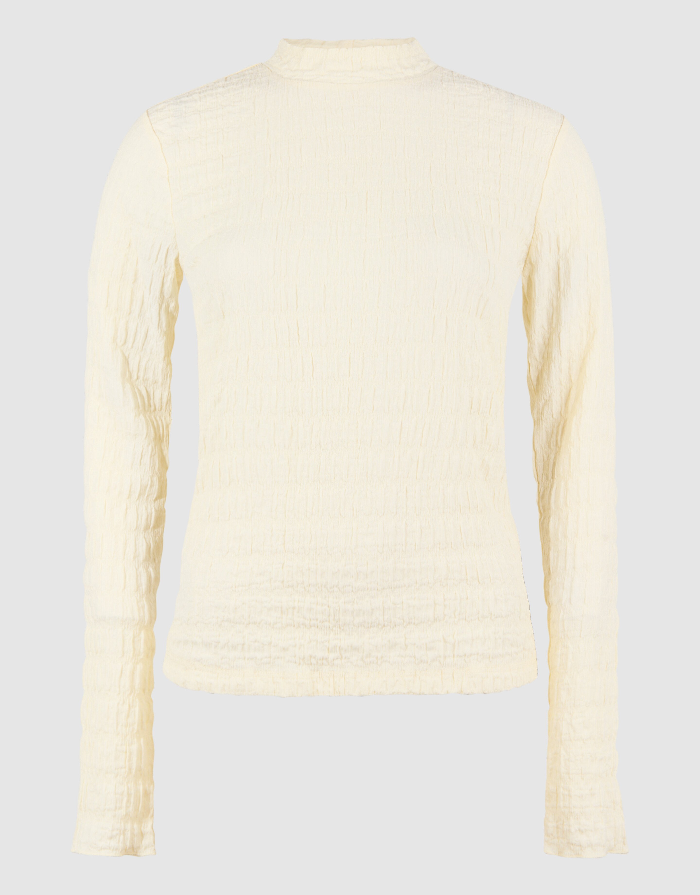 Structuur Longsleeve Top Gebroken Wit SHOEBY WOMEN