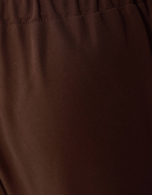 Sporty Wide Leg Broek Bruin SHOEBY GIRLS