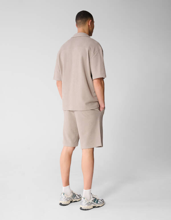 Rib Overhemd Lichtbruin SHOEBY MEN