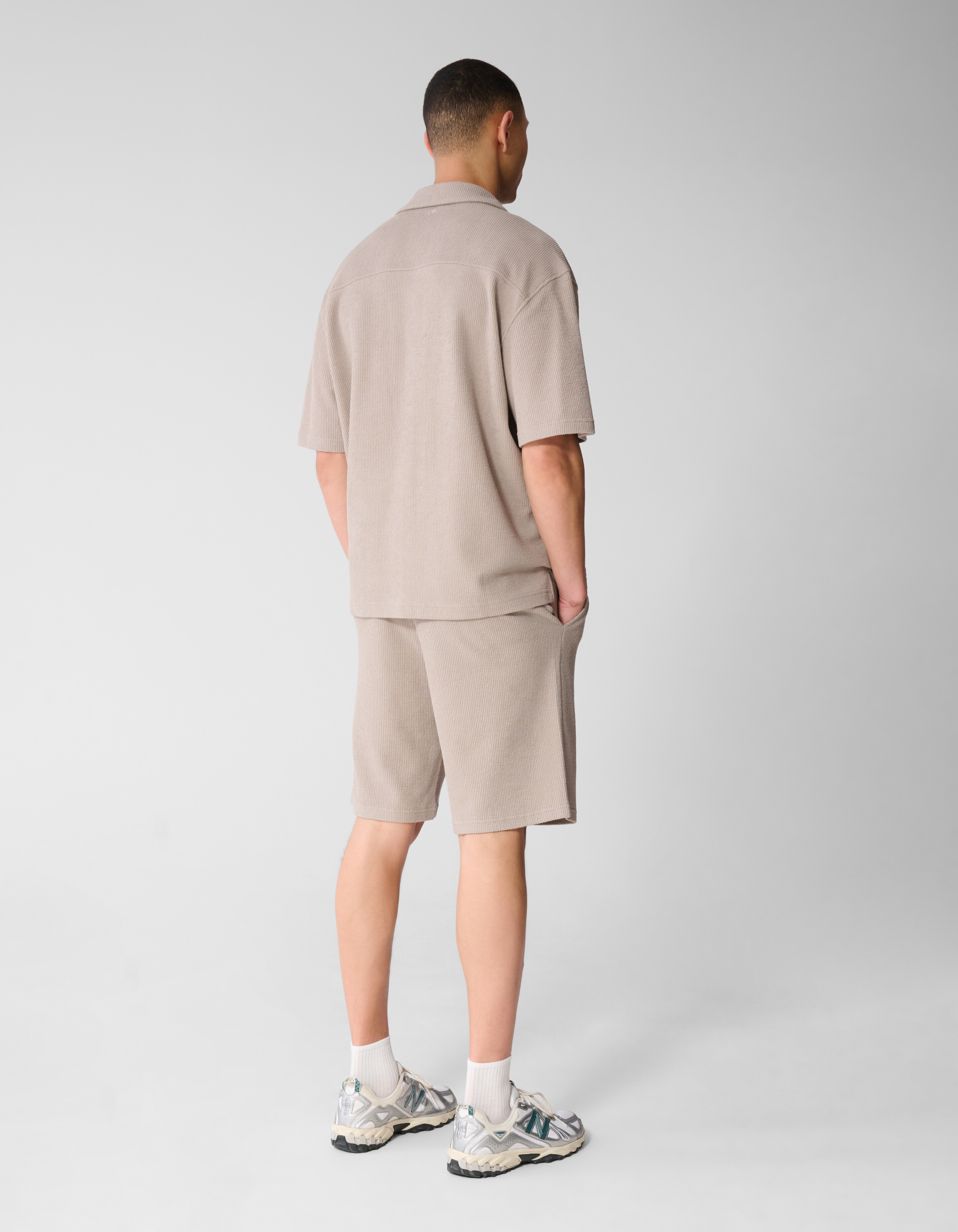 Rib Overhemd Lichtbruin SHOEBY MEN