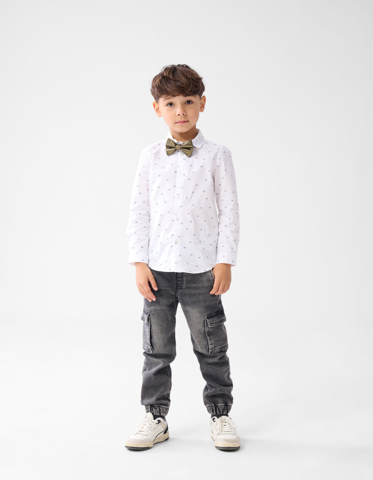 Printed Overhemd Wit SHOEBY BOYS