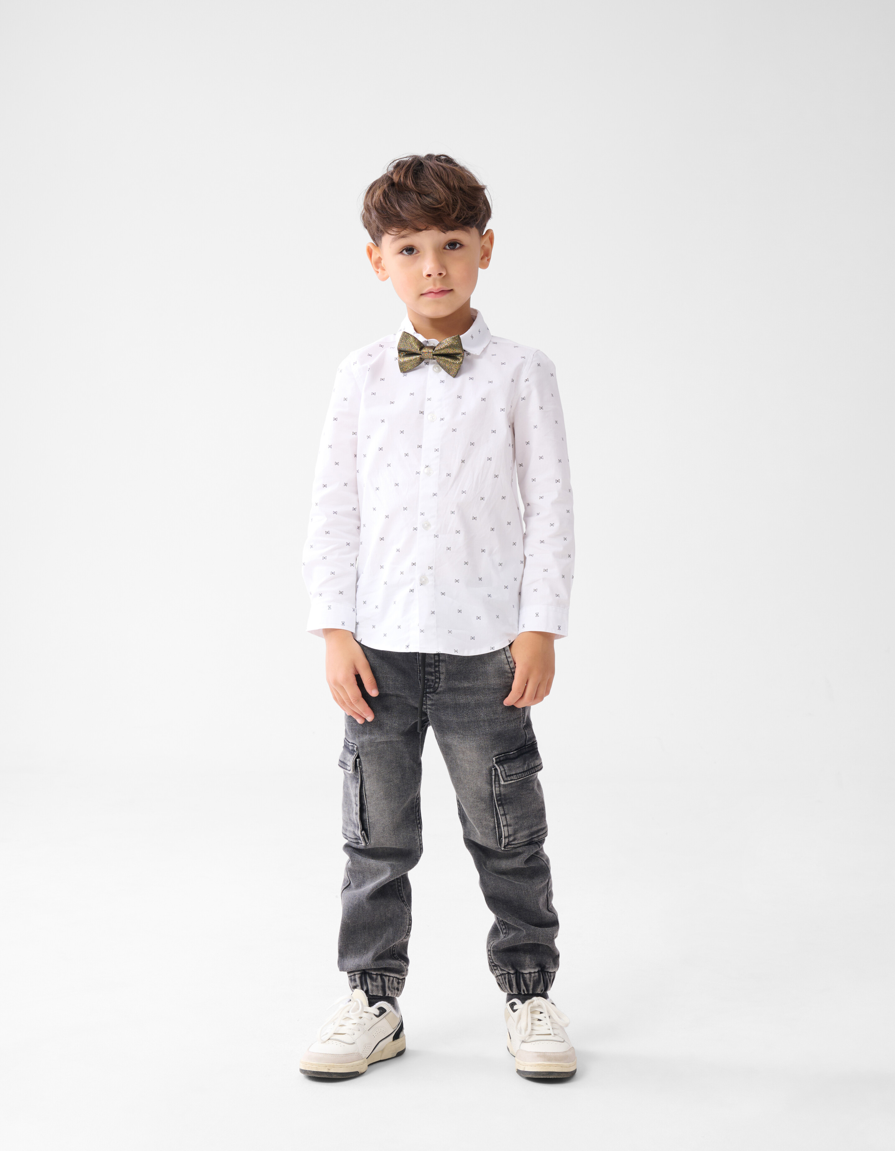 Printed Overhemd Wit SHOEBY BOYS
