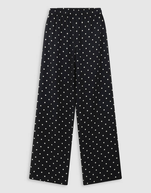 Polkadot Wide Leg Fit Broek Zwart SHOEBY GIRLS