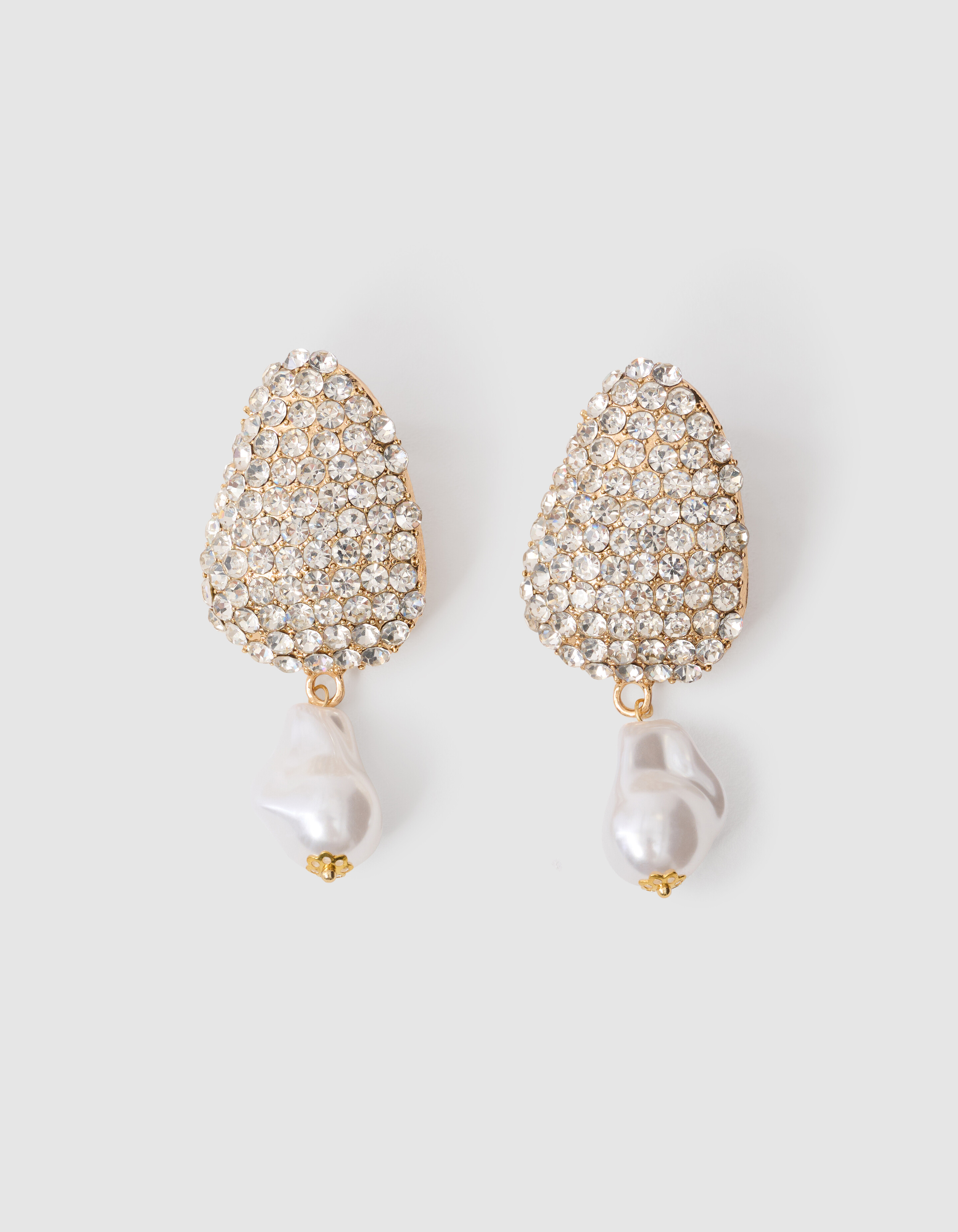 Statement Strass Parel Oorbellen Goud SHOEBY ACCESSOIRES