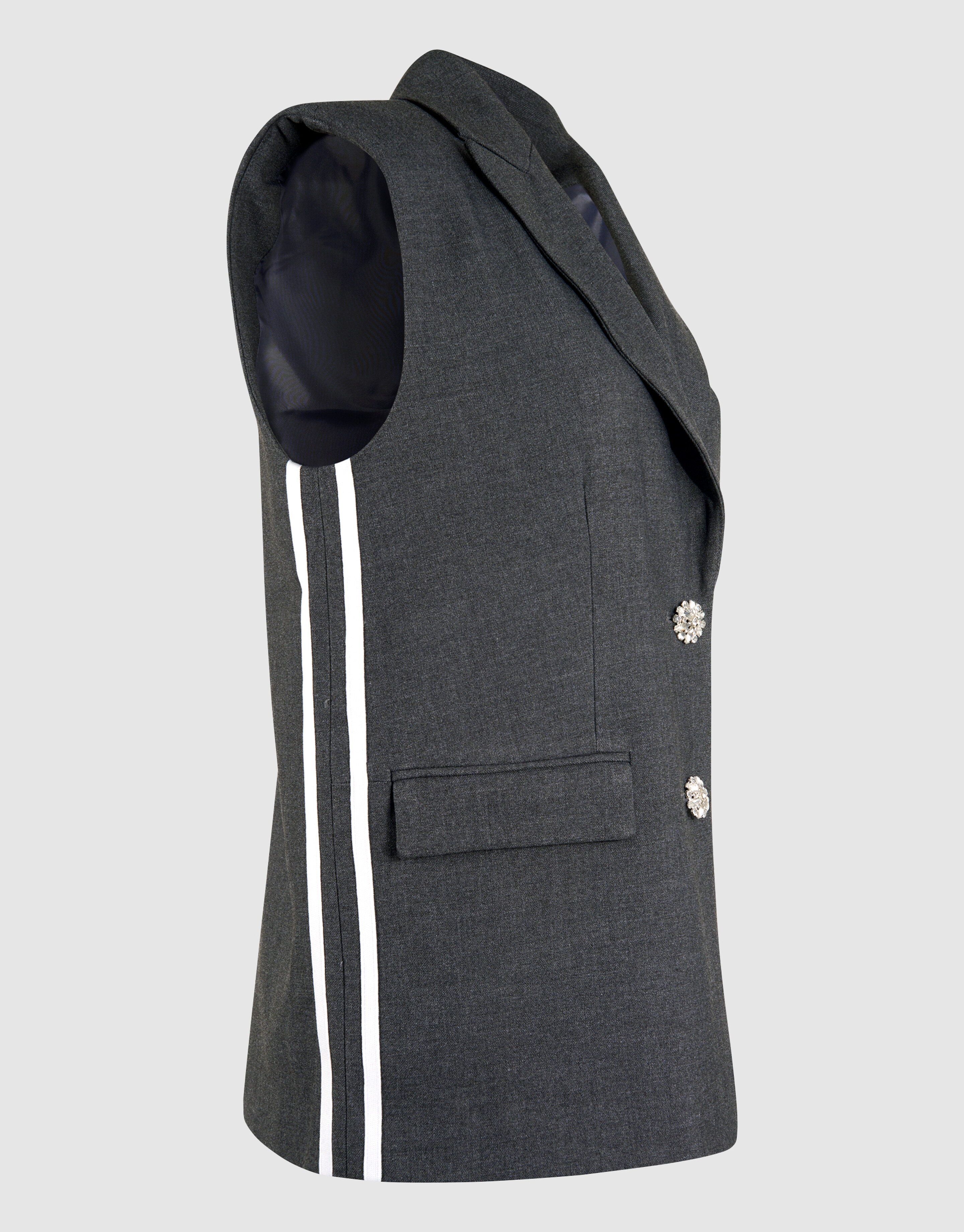 Sleeveless Sporty Gilet Donkergrijs SHOEBY WOMEN