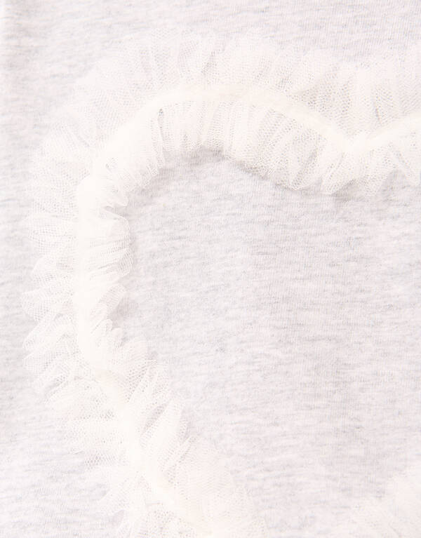 Mesh Heart T-shirt Lichtgrijs SHOEBY GIRLS