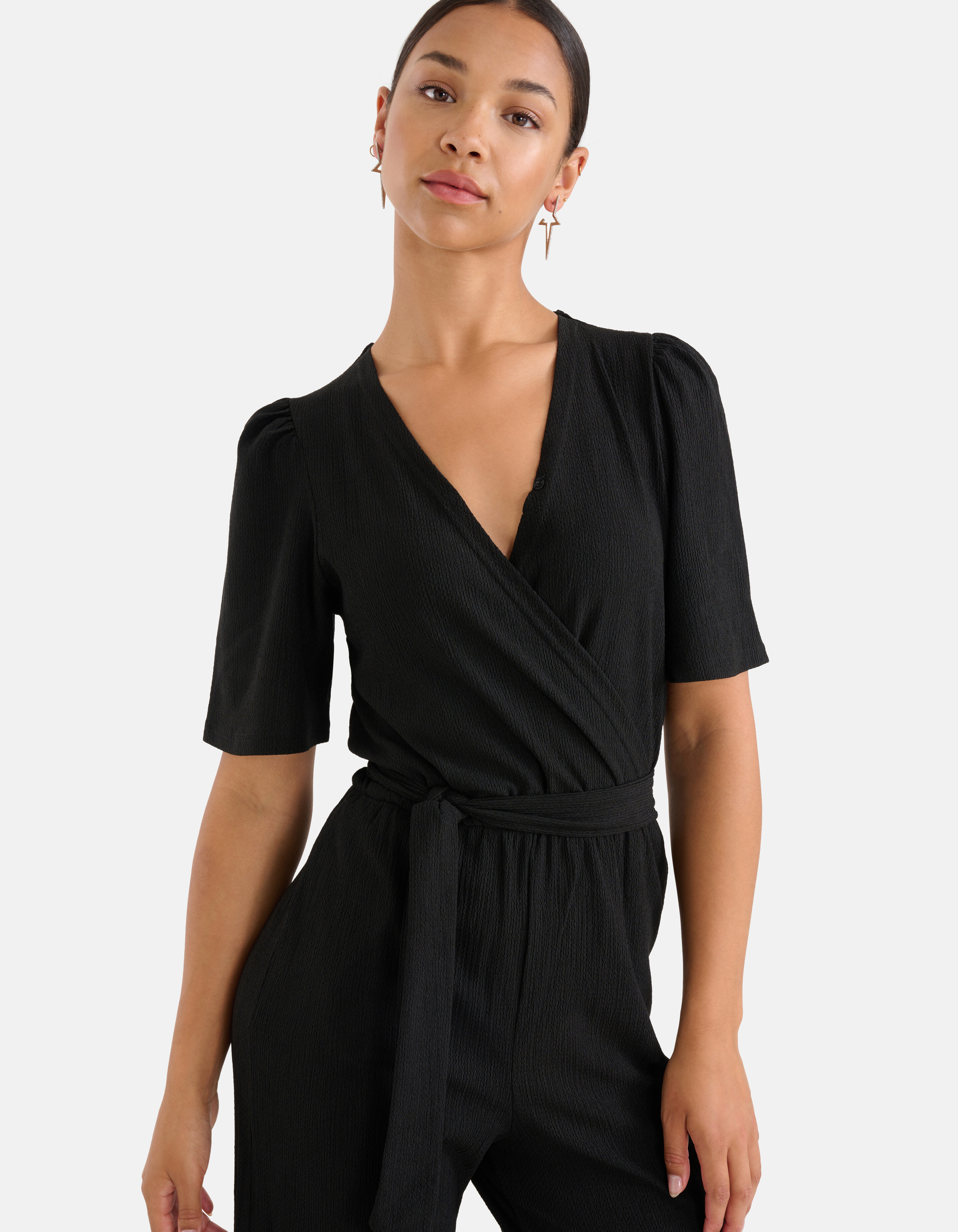 Crinkle Jumpsuit Zwart SHOEBY WOMEN