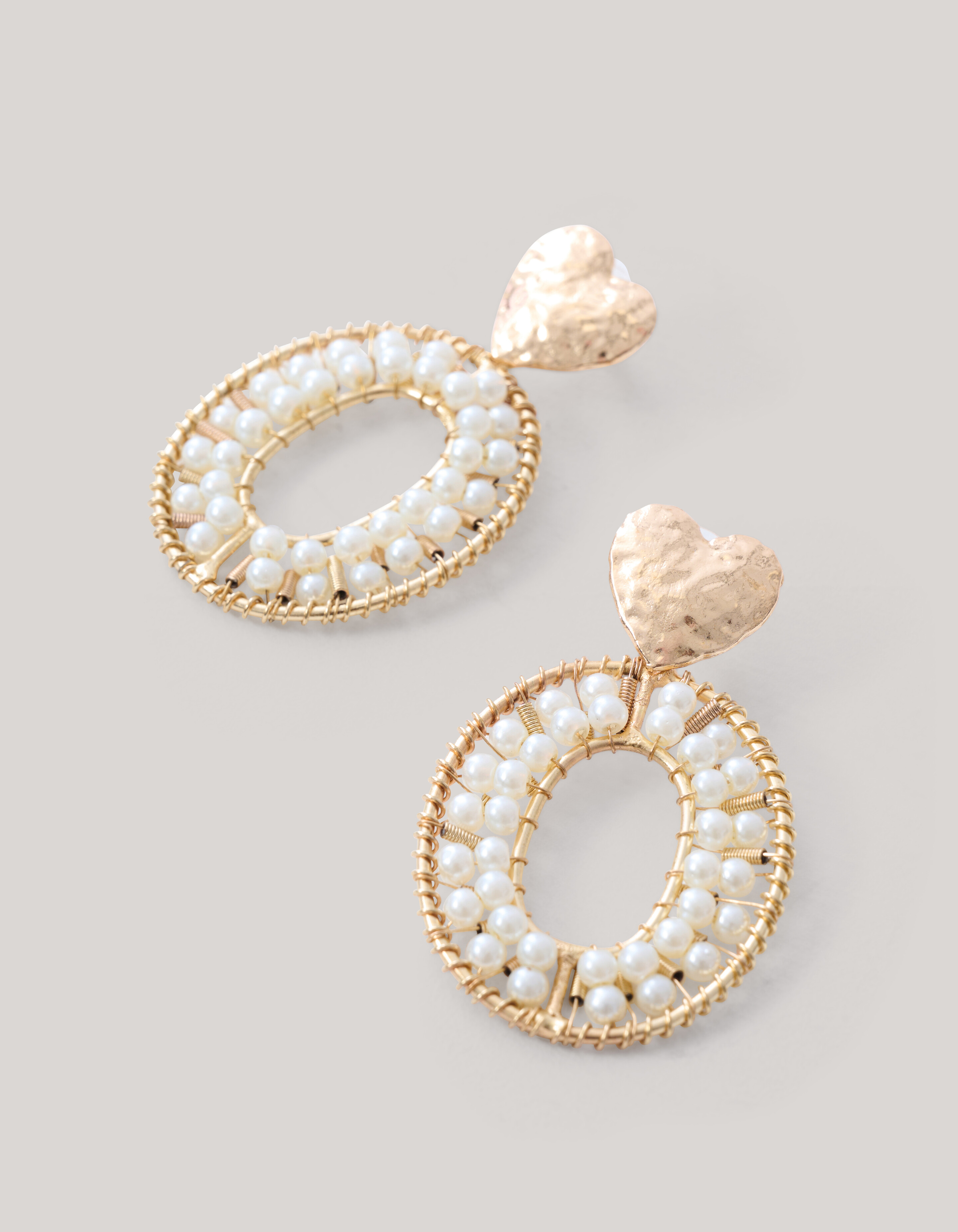 Oval Heart Oorbellen Goud SHOEBY ACCESSOIRES