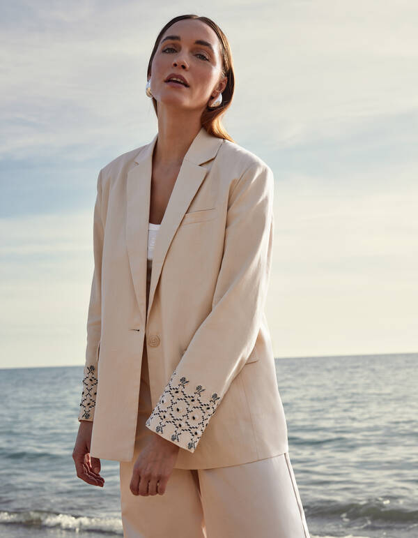 Embroidery Blazer Gebroken Wit By Mieke SHOEBY WOMEN