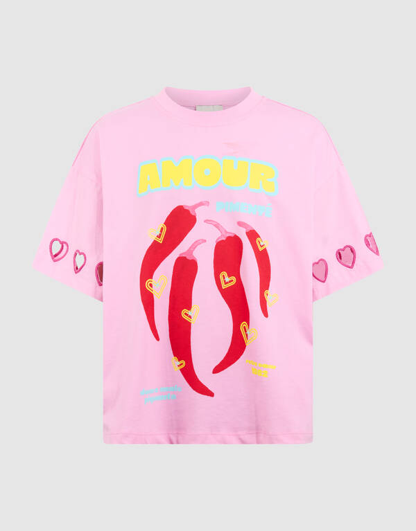 Heart Artwork T-shirt Lichtroze SHOEBY GIRLS