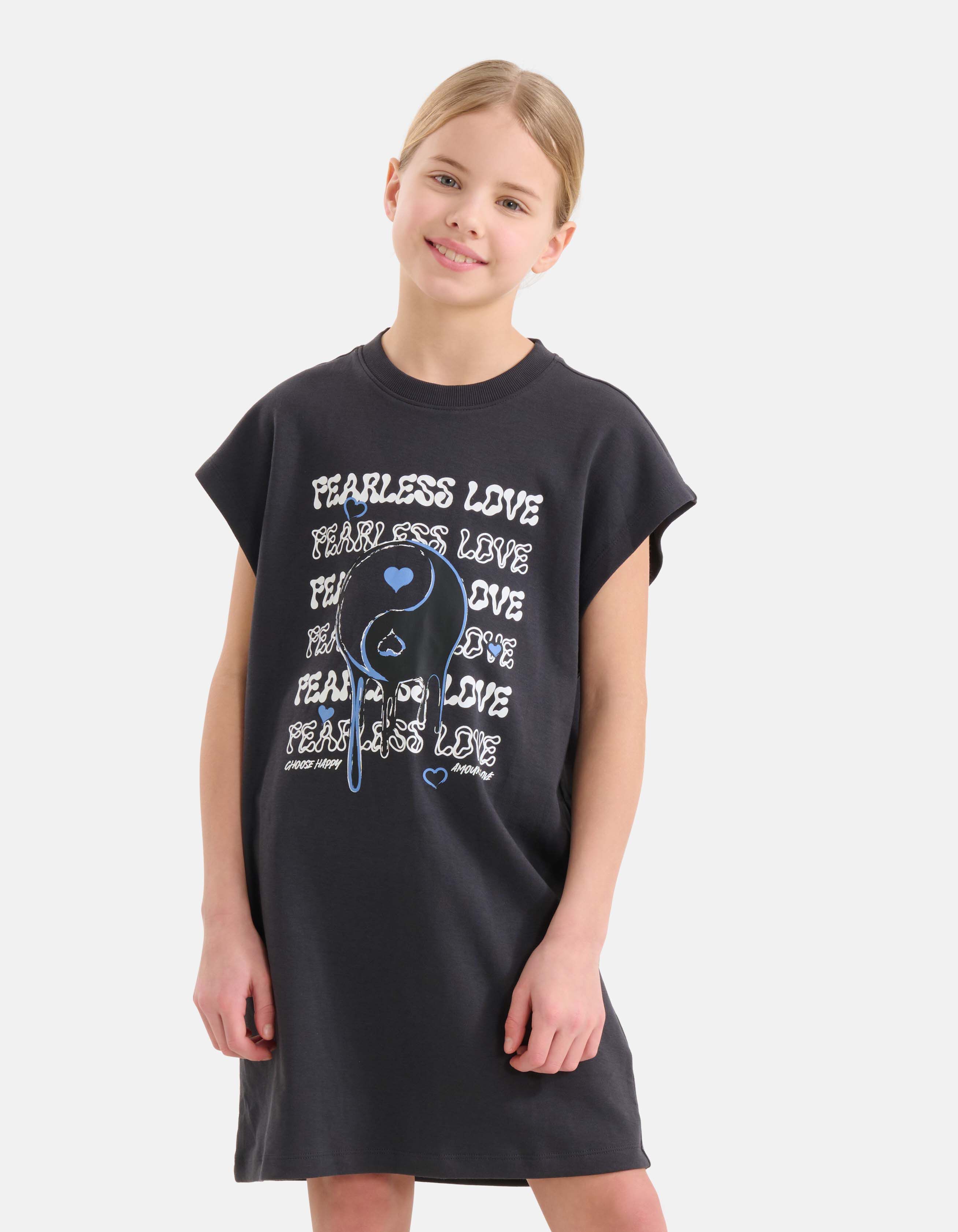 Artwork T shirt Jurk Zwart Shoeby