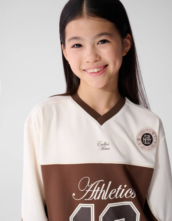 Sporty Jersey Longsleeve Bruin SHOEBY GIRLS