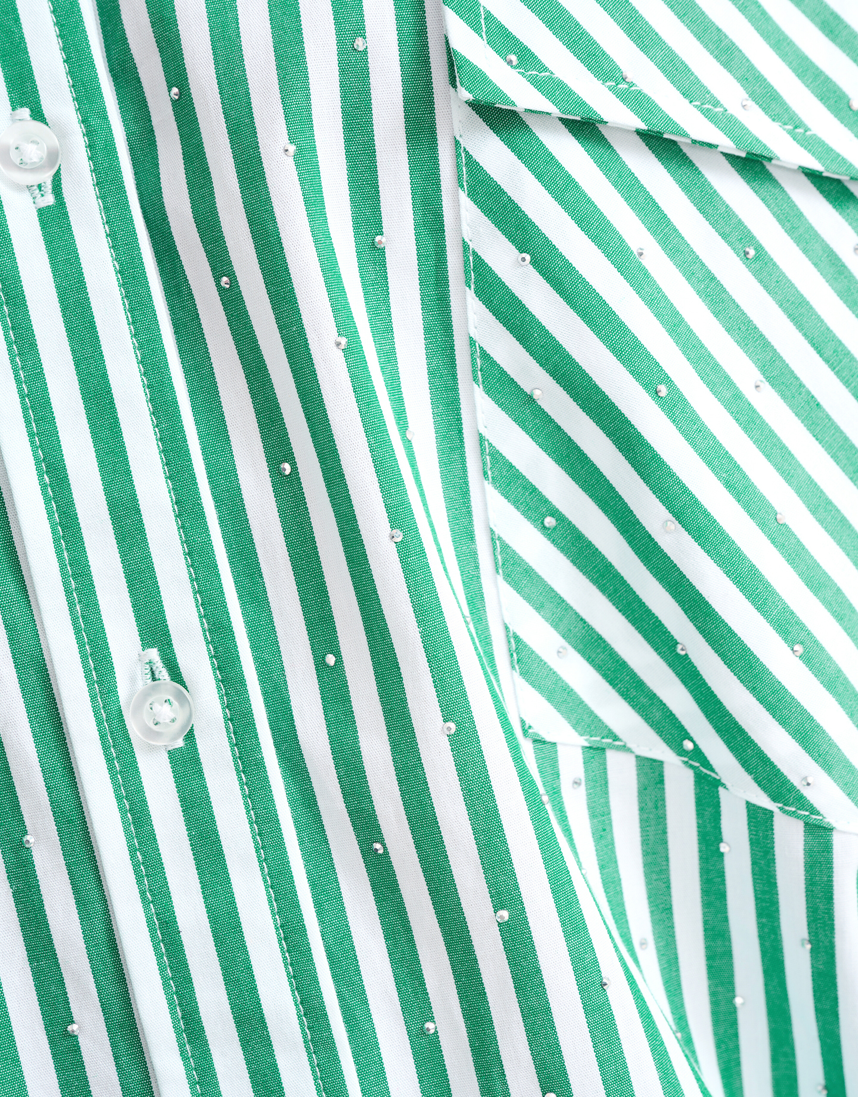 Pinstripe Strass Blouse Groen By Monica SHOEBY WOMEN