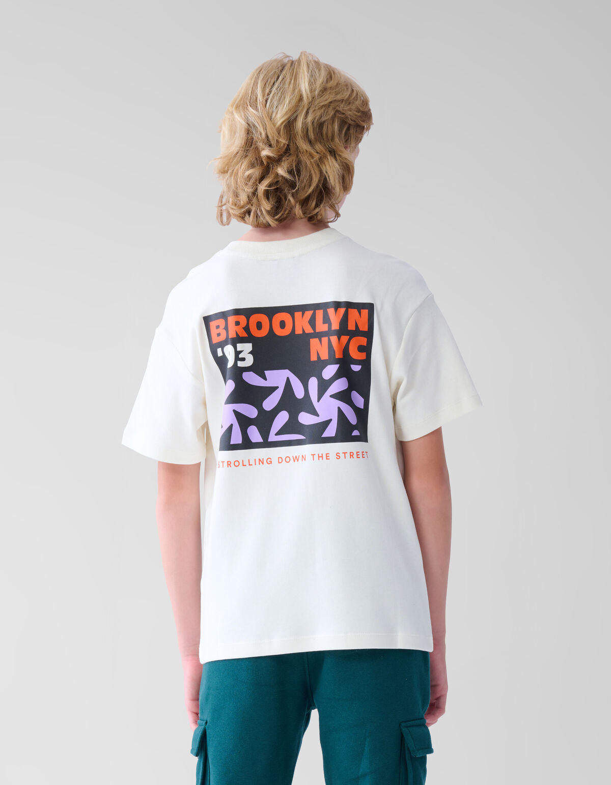 Backprint T-shirt Gebroken Wit SHOEBY BOYS