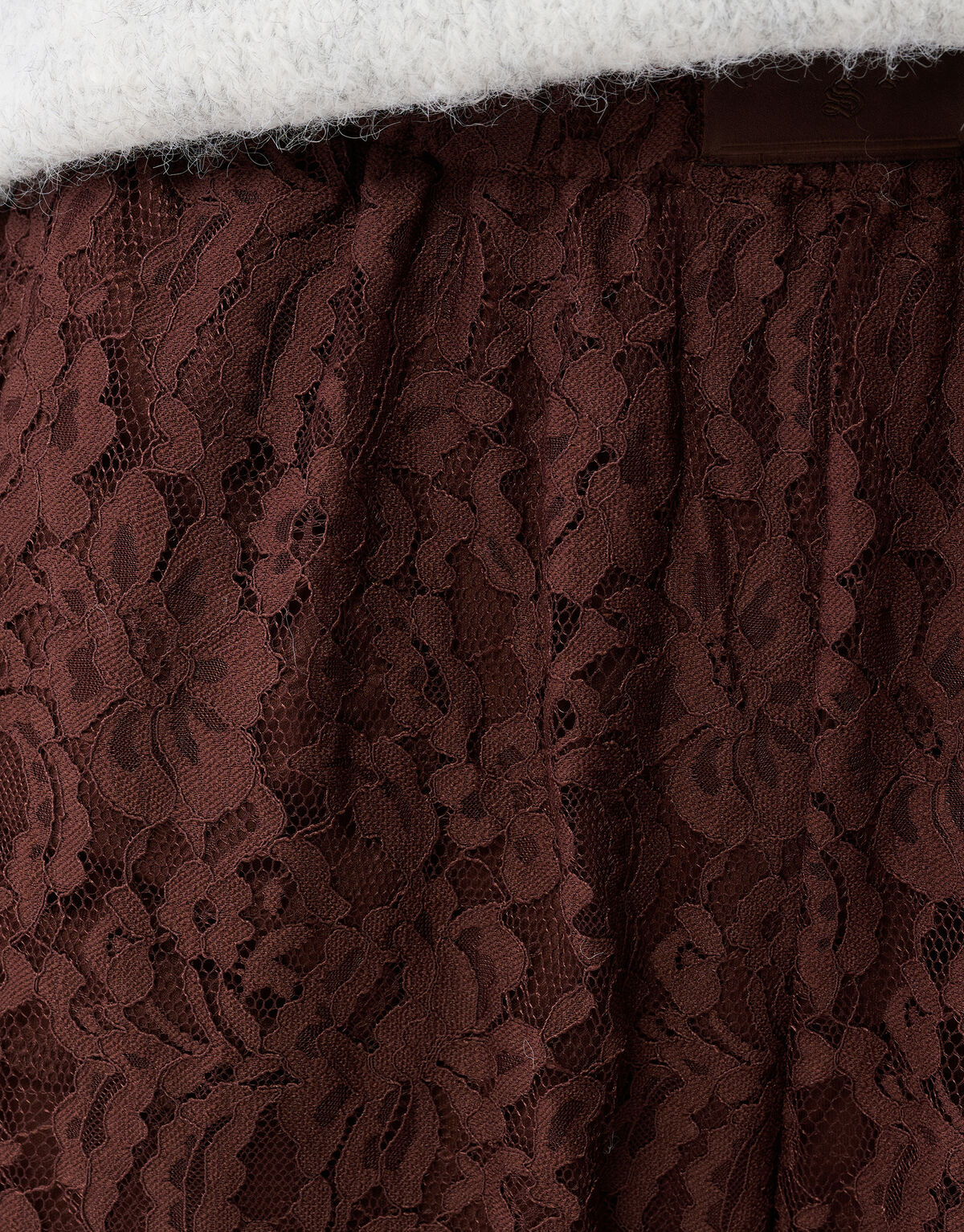 Kanten Wide Leg Broek Bruin SHOEBY WOMEN