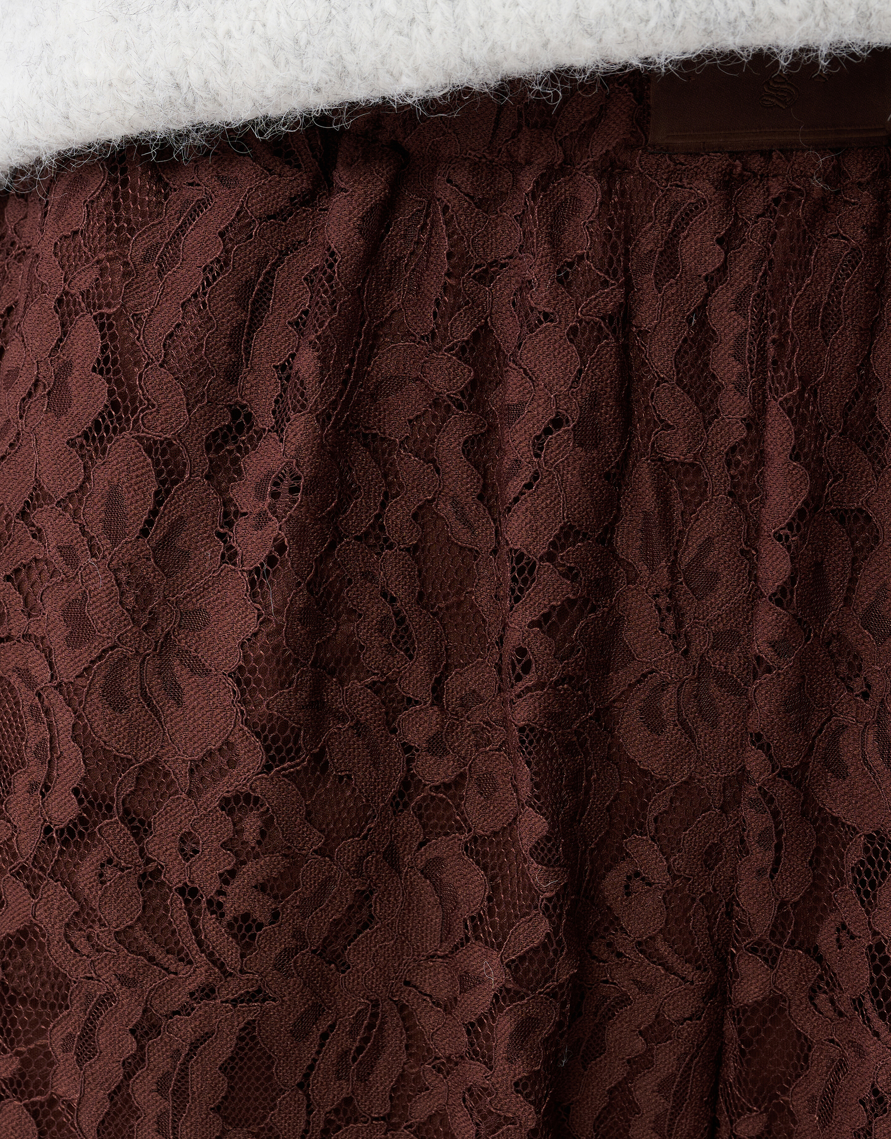 Kanten Wide Leg Broek Bruin SHOEBY WOMEN