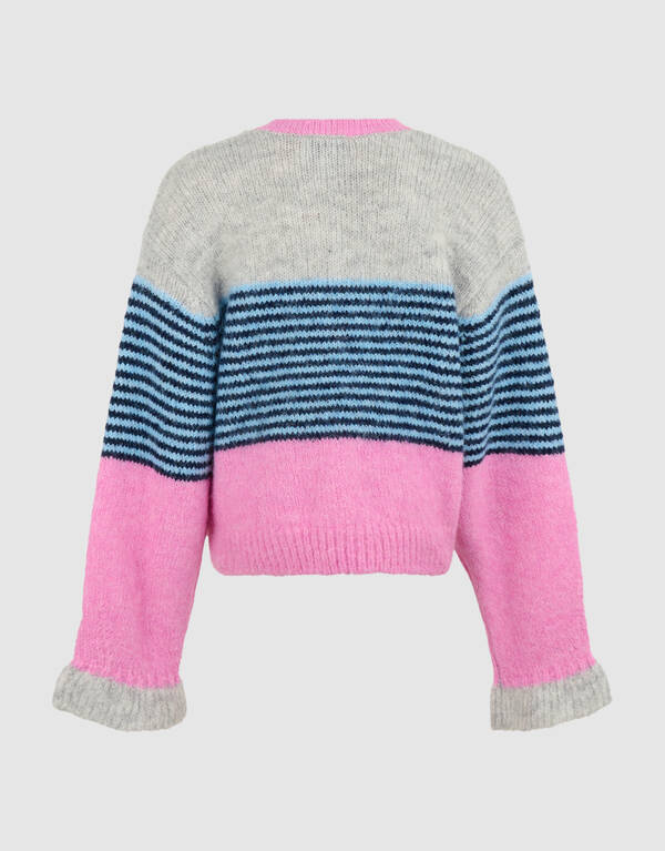 Fluffy Gestreept Vest Roze SHOEBY GIRLS