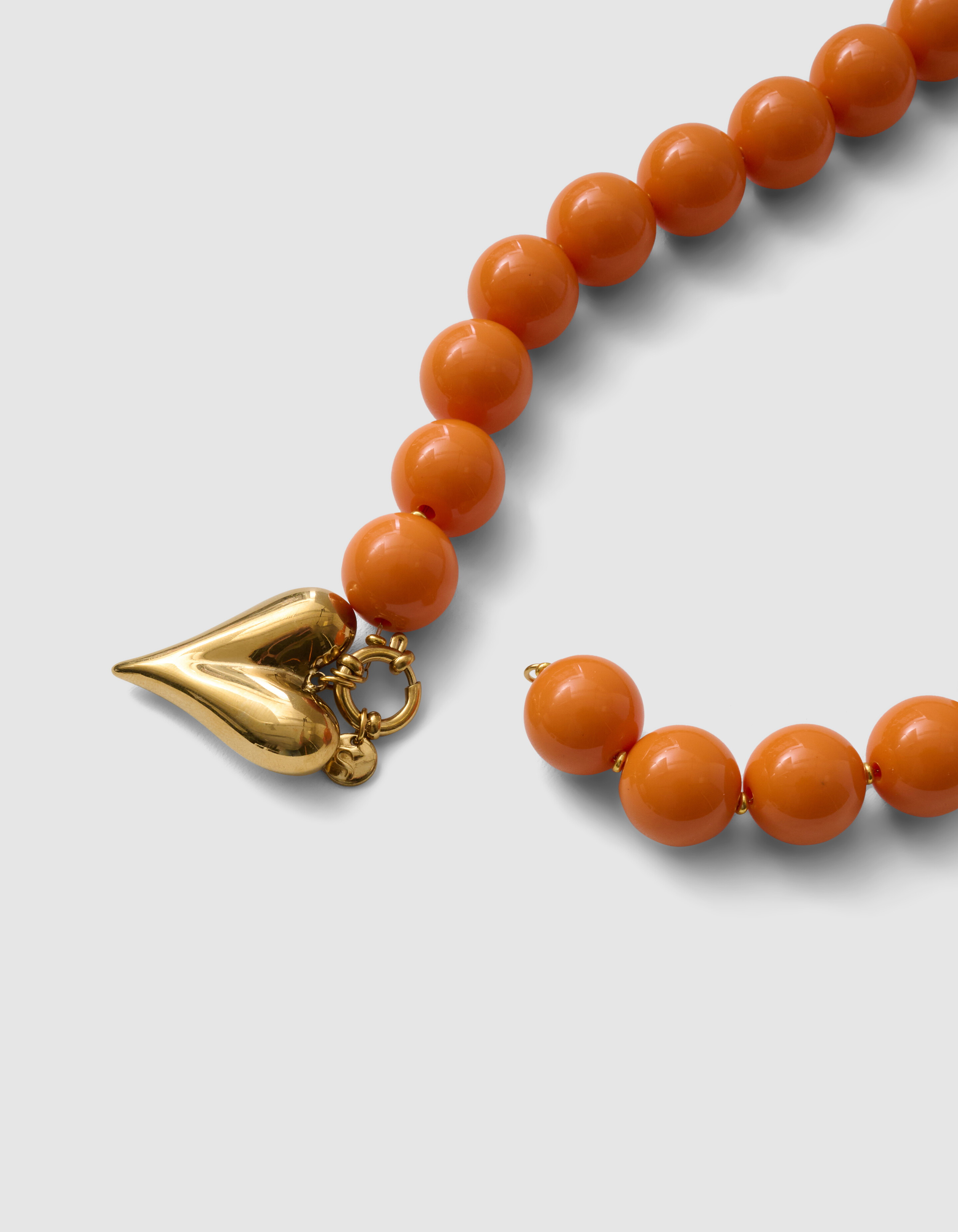 Beaded Heart Ketting Oranje SHOEBY ACCESSOIRES