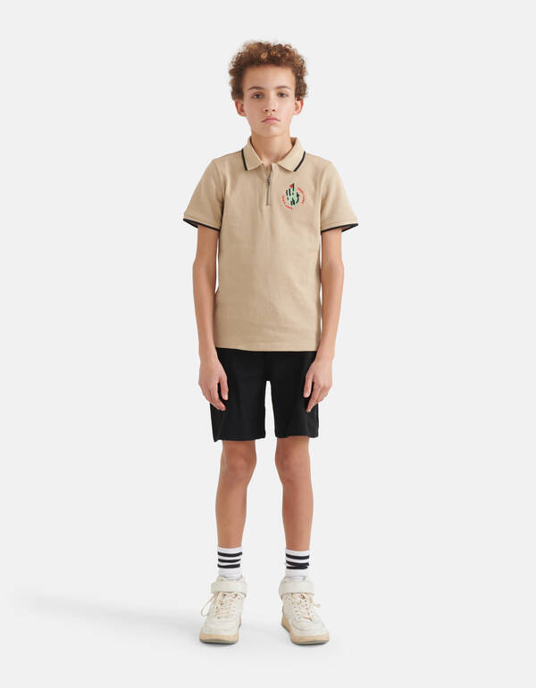 Structuur Zipper Polo Beige SHOEBY BOYS