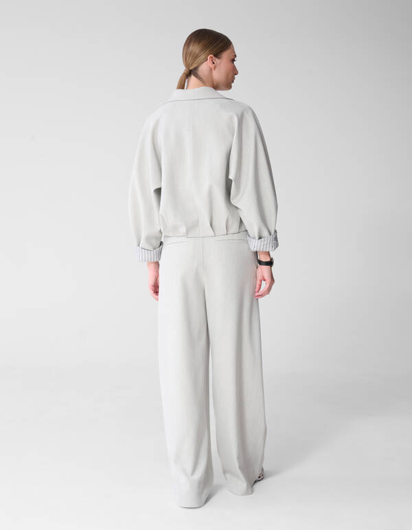 Wide Leg Fit Broek Lichtgrijs By Mieke SHOEBY WOMEN