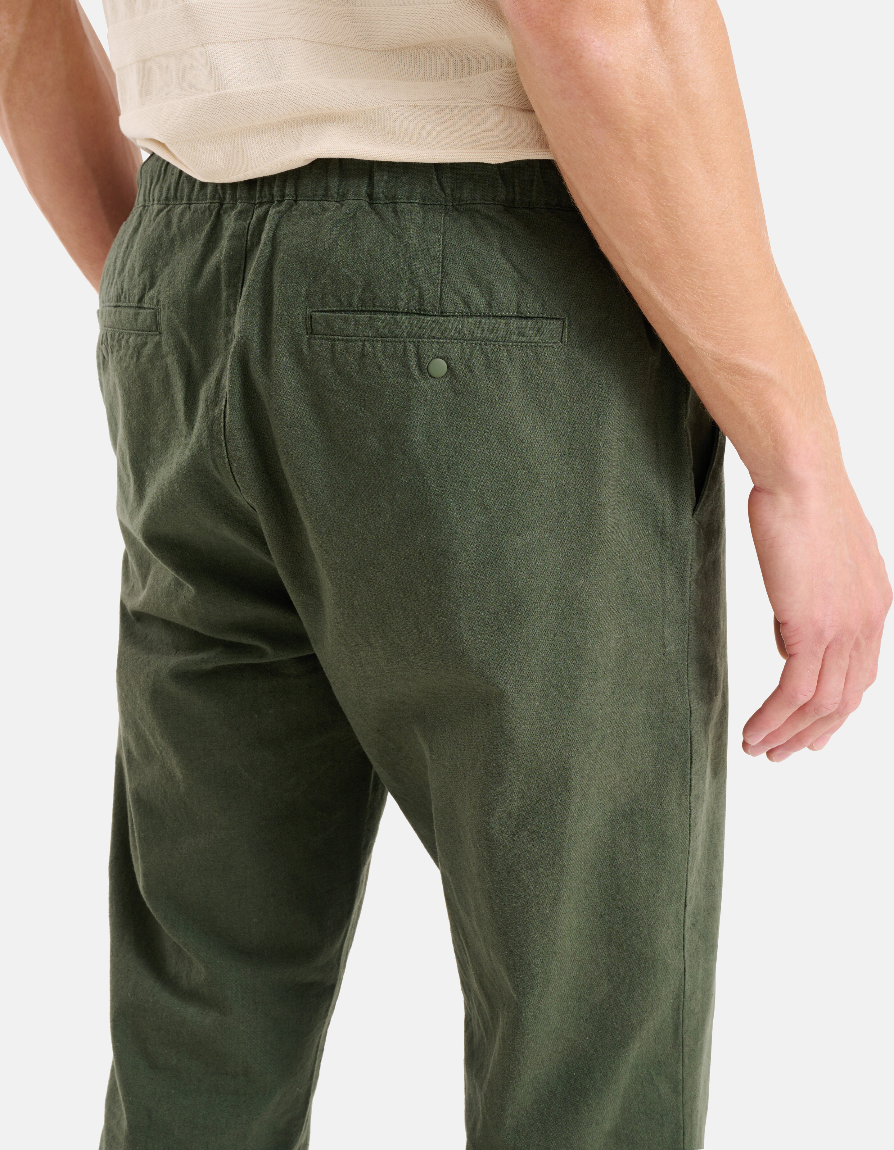 Linnen Broek Donkergroen SHOEBY MEN