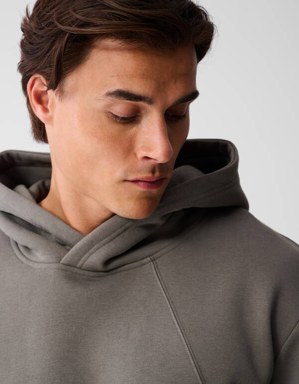 Mixed Sweat Hoodie Donkergroen SHOEBY MEN