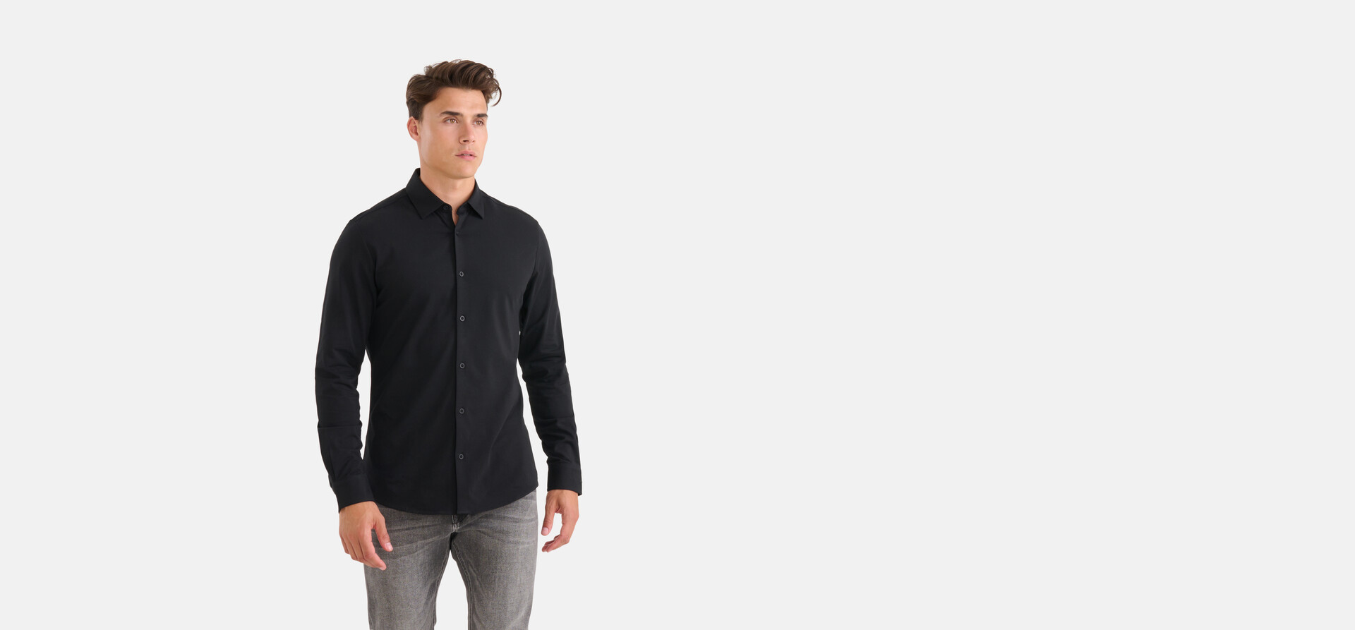 Jersey Overhemd Zwart SHOEBY MEN