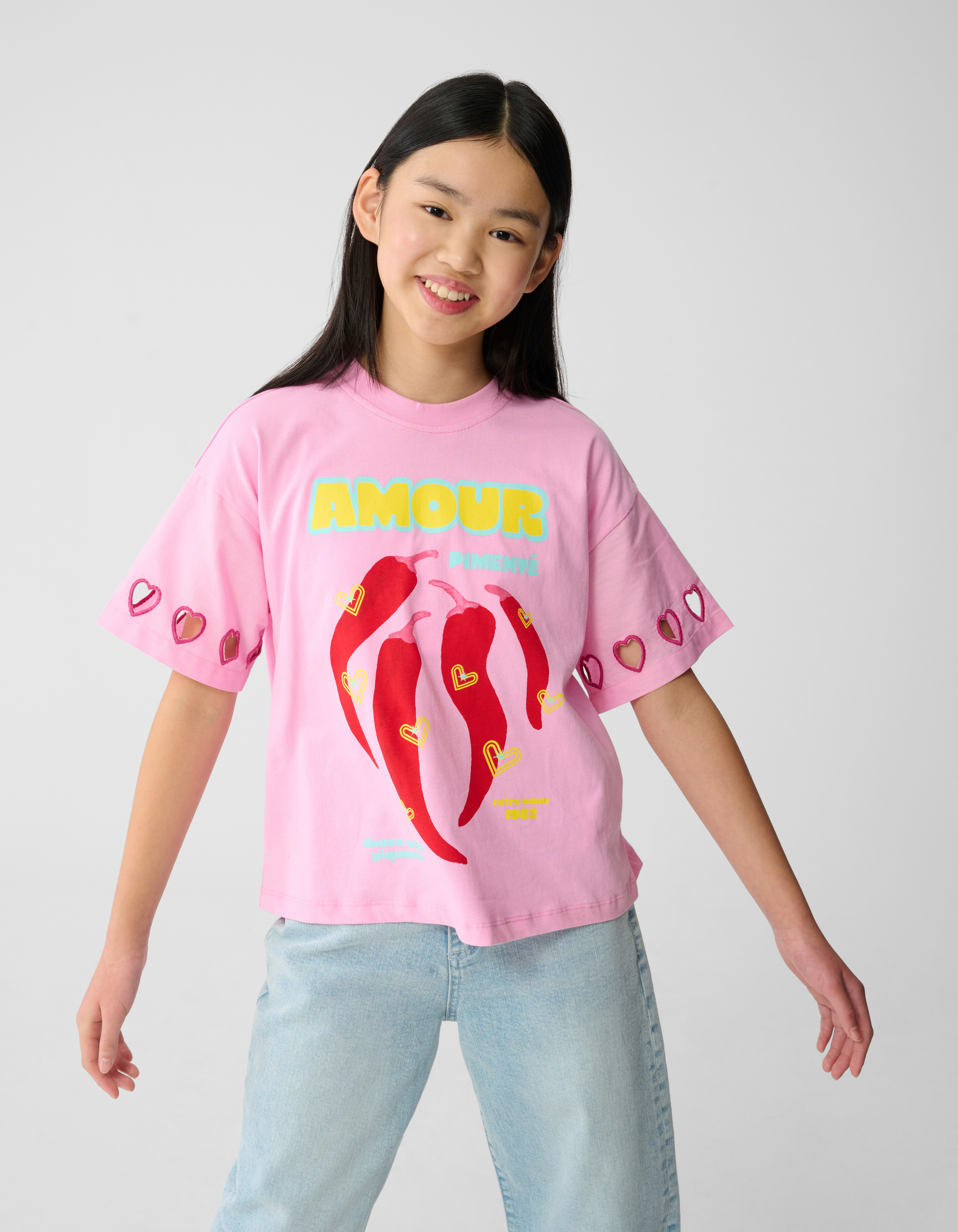 Heart Artwork T-shirt Lichtroze SHOEBY GIRLS