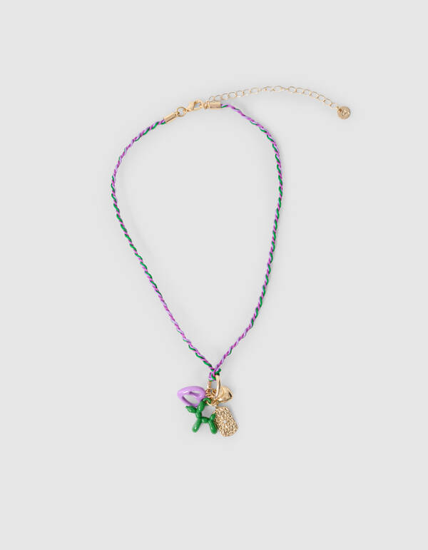 Turned Charm Ketting Paars SHOEBY ACCESSOIRES