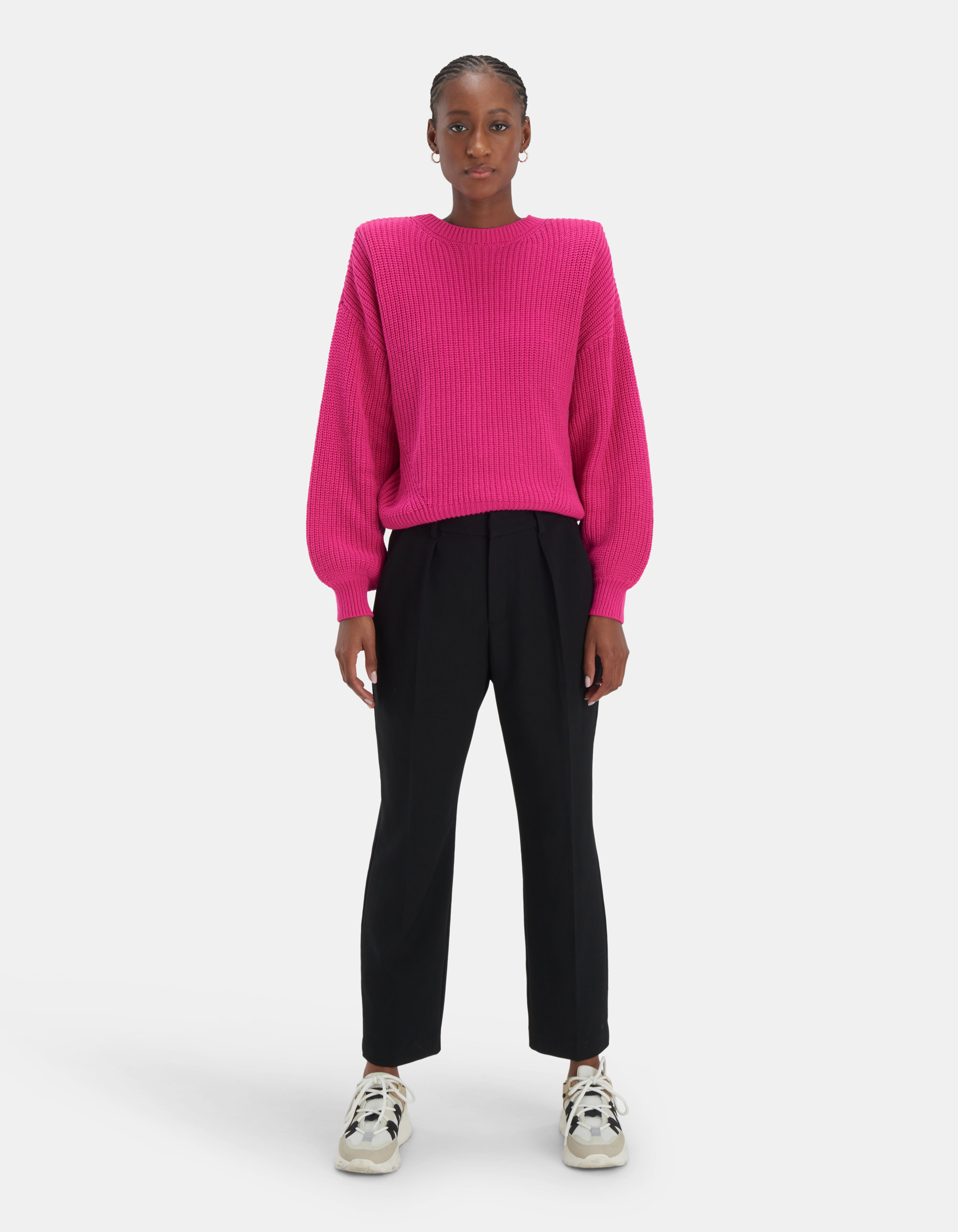 Fel roze sales gebreide trui