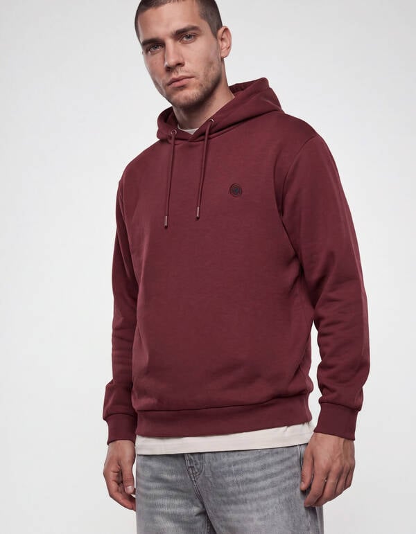 Embroidery Hoodie Donkerrood SHOEBY MEN